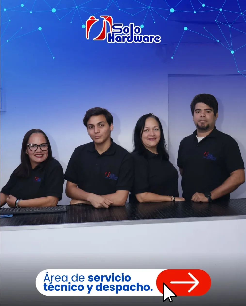 Área de servicio técnico y despacho de Solo Hardware